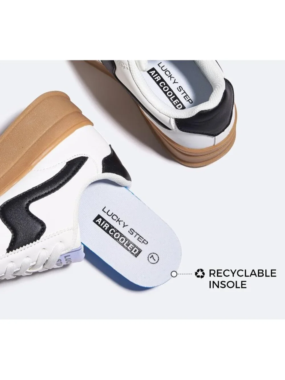 🆕Women's White Black Platform Fashion Sneakers Thick Sole Casual Walking Shoes